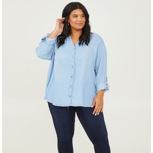 NWT Arula (formerly A’Beautiful Soul) Denim Button Up